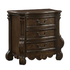 Wooden Nightstand in Warm Oak Finish with Spacious Storage Drawer, Sleek Design