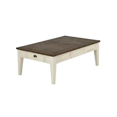 Dark Oak and White Cocktail Table with Modern Design and Sturdy Construction
