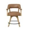 Rylie 24" Swivel Counter Chair, Camel Vegan Leather