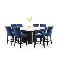 Camila 9PC Square Counter Set Blue Chair