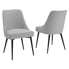 Gray Dining Chair Set of 2, Upholstered Table Chairs for Kitchen