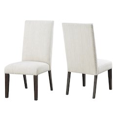 Dining Side Chairs, Designer X Back, Faux Leather Seat, Set of 2