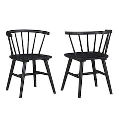 Willow Solid Wood Dining Chair, Black