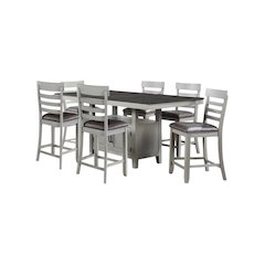 Elegant 7-Piece Gray Acacia Wood Dining Set for Stylish Dining Spaces