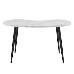 White Marble Veneer Top Desk with Sleek Modern Design for Office Workspace