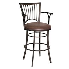 Stylish Swivel Barstool with Coach/Gunmetal Finish and Steel Frame
