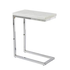 Echo White Marble Top Chairside Table