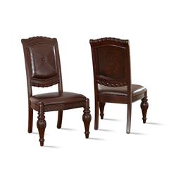 Side Chairs - Set of 2, Multi-Step hand applied glazed finish in a warm brown cherry