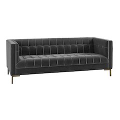 Isaac Gray Velvet Sofa