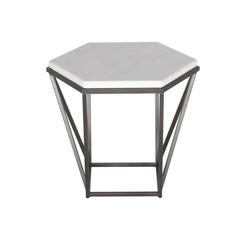Corvus White Marble Top Hexagon