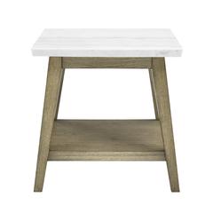 Vida White Marble Top Square End Table