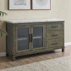 Grayson White Marble Top Server