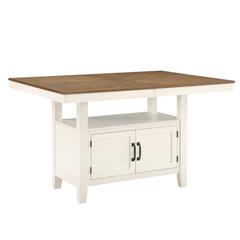 60-80" Counter Table with 20-inch Leaf, Brown