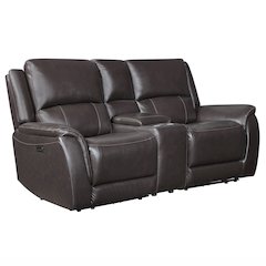 Alexandria Power Leather Reclining Conso