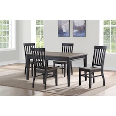 Raven Noir Dining Table and 4 Chairs