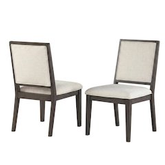 Polyester-Upholstered Dining Chair with Solid Wood Legs for Dining Room, White