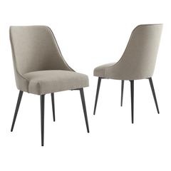 Side Chair Khaki - set of 2, Khaki fabric/dark metal base