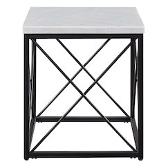 Skyler White Marble Top Square