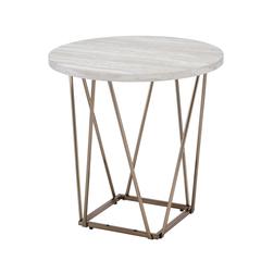 Rowyn Faux Marble Top End Table