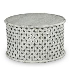 Samir Round Tribal Carved Wood