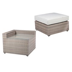 Tamyra Corner Side Table & Ottoman