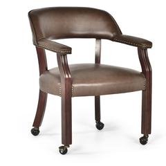 Tournament Captains Chair w/Casters, Brown