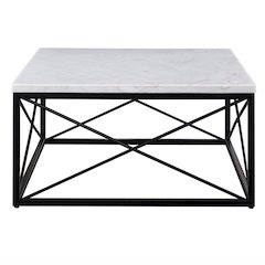 Skyler White Marble Top Square