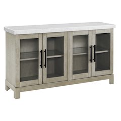 Csrena Lighted White Marble Sideboard