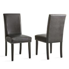 Verano Vegan Leather Side Chair, Black