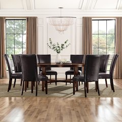 Hartford 72in Dining Set 9 PC with Brown Chairs