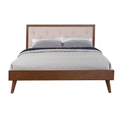Reid Mid Century Oatmeal Platform Queen Bed