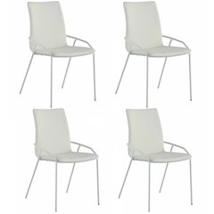 Contemporary White Upholstered Side Chair - 4 Per Box
