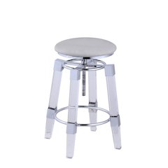 Gray Acrylic Bar Stool – Clear Glass Bar Stool