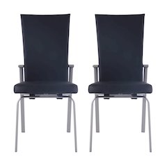 Contemporary Motion-Back Side Chair W/ Brushed Steel Frame - 2 Per Box