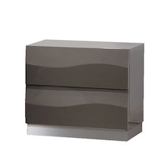 Contemporary High Gloss 2-Drawer Nightstand