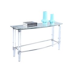 Contemporary Rectangular Glass Top Sofa Table
