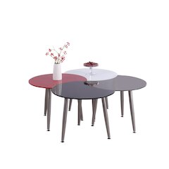 Contemporary Multi-Color Four Table Cocktail Set
