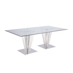 Contemporary Rectangular Glass Dining Table