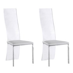 Contemporary Acrylic High-Back Upholstered Side Chair - 2 Per Box