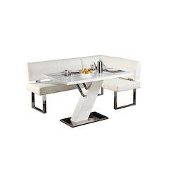 Contemporary Dining Set W/ Wooden Dining Table & Upholstered Nook