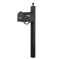 Curbside Mailbox with Front Numbers, Locking Insert and Springfield Mailbox Post