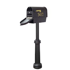 Curbside Mailbox with Front and Side Address Numbers, Newspaper Tube