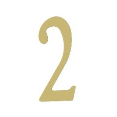 3 inch Brass Self Adhesive Address Number.  Number: 2