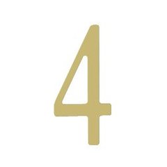 3 inch Brass Self Adhesive Address Number.  Number: 4