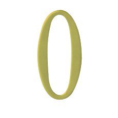 2 inch Brass Self Adhesive Address Number.  Number: 0