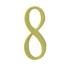 2 inch Brass Self Adhesive Address Number.  Number: 8