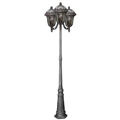 Rose Garden Medium Tri-Light with Seedy Glass