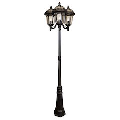 Rose Garden Medium Tri-Light with Seedy Glass
