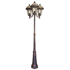 Rose Garden Medium Tri-Light with Seedy Glass