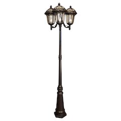 Rose Garden Medium Tri-Light with Seedy Glass